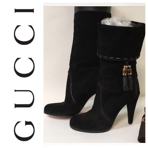 boots gucci bamboo|gucci print thigh high boots.